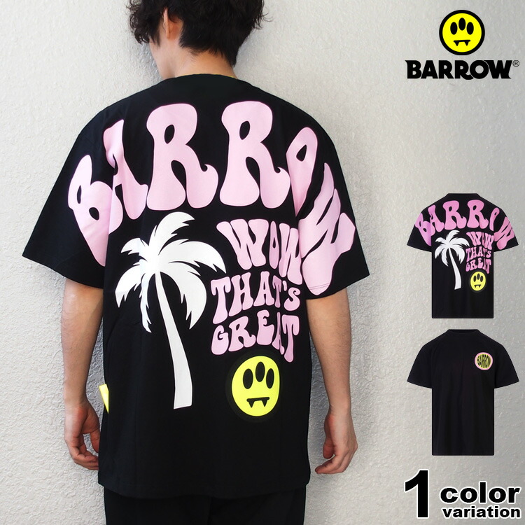 BARROW バロー バロウ ティーシャツ 半袖 JERSEY T-SHIRT UNISEX [34048] ( メンズ 成人男性 レディース 亭主もち ユニ一発やる 男女兼用 含み笑い 砂浜 110 NERO BLACK 黒いこと 黒 大層らしい大きさ) 【電子メイル便相応う】