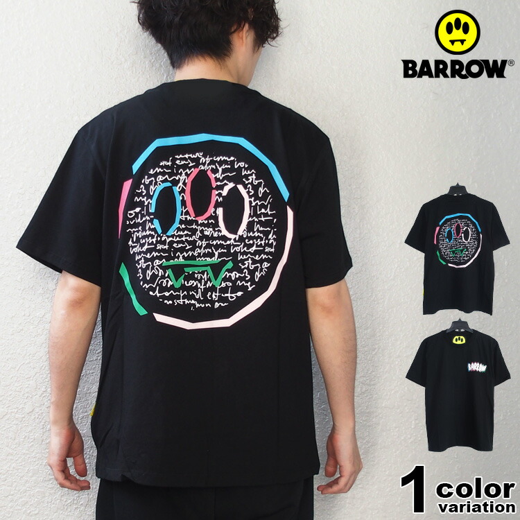 BARROW バロー バロウ  ティーシャツ 半袖 JERSEY T-SHIRT UNISEX [34083] ( メンズ 成人男性 レディース お上さん ユニ一発やる 男女兼用 含み笑い 110 NERO BLACK 黒いこと 黒 惜しみ無い大いさ) 【電子メイル便相応う】 トップス-メンズファッション