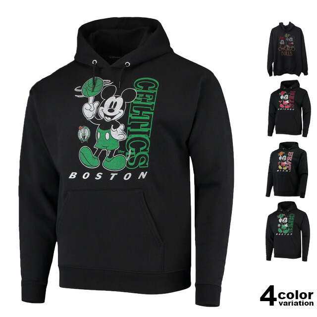 JUNK FOOD パーカー ティーシャツ 汗水 フーディ 長袖 裏起毛 MICKEY BALLER HOODIE メンズ レディース NBA ミッキーマウス 風の強い町 ブルズ 豆の町 セルティックス マイアミ 熱気 [12ML133XNBD]