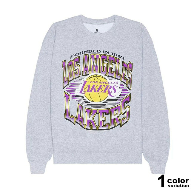 JUNK FOOD トレーナー スウェット クルーネック 長袖 裏起毛 LAKERS CHRM LNS FM CRW FLC メンズ レディース NBA ロサンゼルス レイカーズ ロゴ [12UXNBA1897]