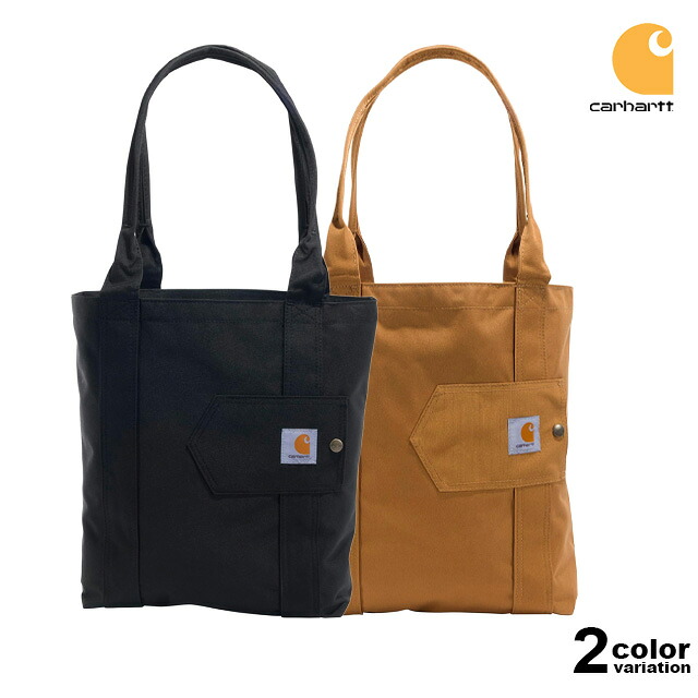 Carhartt カーハート スナップ トートバック 定番 Vertical Open Tote [B0000529] 【カーハート バッグ トートバッグ メンズ レディース ブラック ブラウン A4サイズ収納 黒 茶 並行輸入品 USモデル 】
