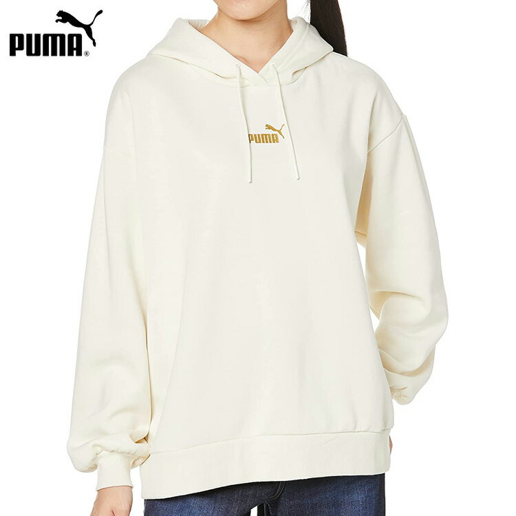 プーマ パーカー レディース Puma レディース スウェットパーカー 裏起毛 ドロップショルダー Winterized フーディースウェット プルオーバー ジャージ パーカー ゆるトップス ウィンターライズド フーディースウェット 8451 Ice Org Br