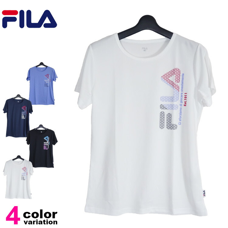 【メール便送料無料】【フィラ Tシャツ レディース】 FILA 半袖 Tシャツ フェイクレイヤード メッシュ フィラ FILA レディース  レディス スポーツウェア トレーニングシャツ ランニング ジョギング ジム フィットネス 吸水速乾 UV対策 吸汗 ドライ フィット ...