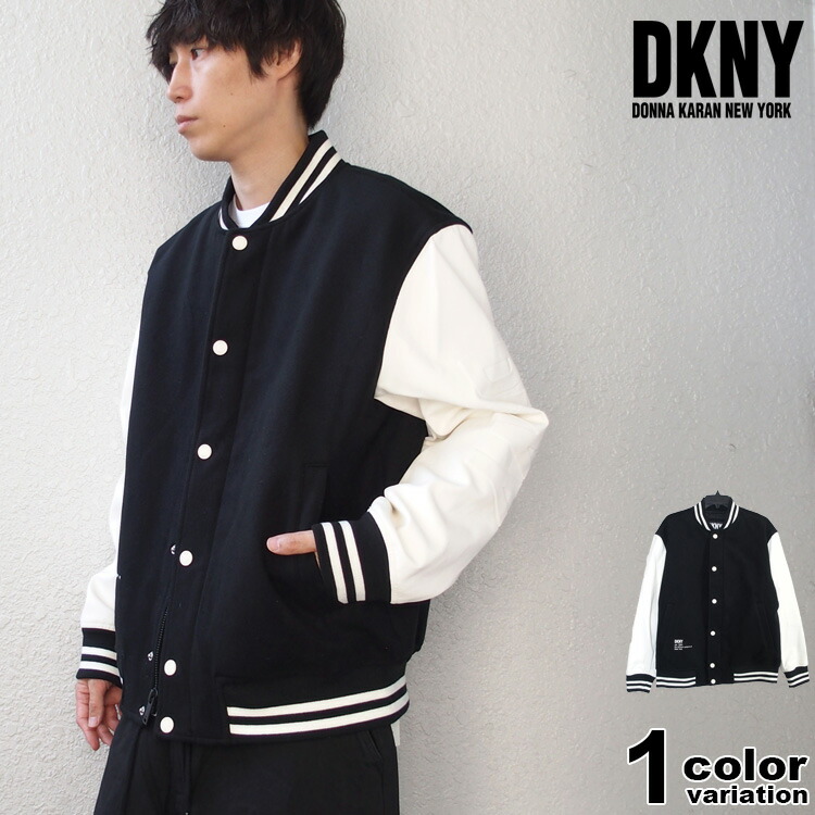 ジャケット・アウター DONNA KARRAN NEW YORK Black jacket DKNY (ダナキャラン ニューヨーク) 袖ロゴ フード フルジップ
