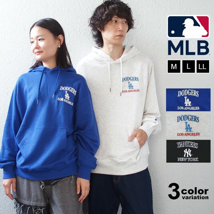 未使用 MLB ドジャース Women's Night スウェット XL 希少品 MLB ニューヨーク・ヤンキース STANDARD PRINT LOGO フーディー