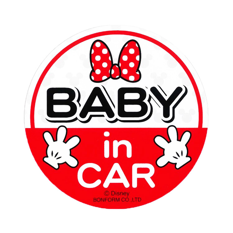 楽天市場 ディズニーミニーグッズ セーフティーサイン Baby In Car Re ミニーサイン カー用品 18 キャラクターズショップ ラフラフ