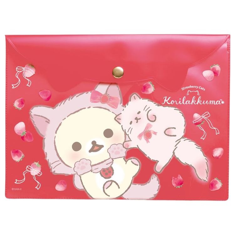 楽天市場 リラックマグッズ クリアケースa5 Bv コリラックマとストロベリーキャット キャラクターズショップ ラフラフ