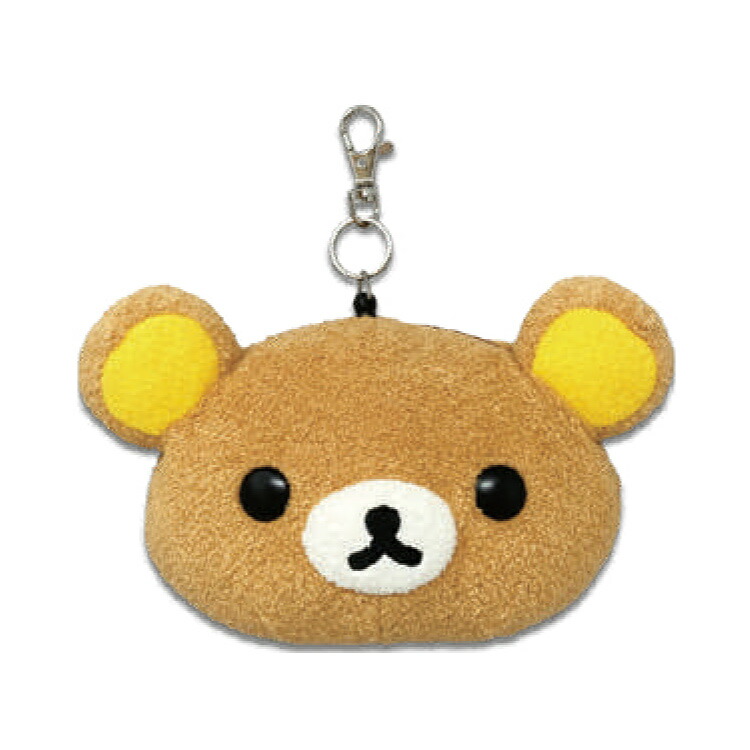 リラックマ フェイスパスケース 038455 NETFLIXオリジナルシリーズリラックマとカオルさん リール式 ぬいぐるみ マスコット 定期入れ ICカード画像