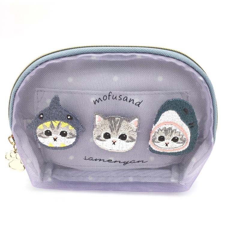 モフサンド　mofusand ぢゅの　ボックスポーチ メッシュ　えびにゃん　ねこ