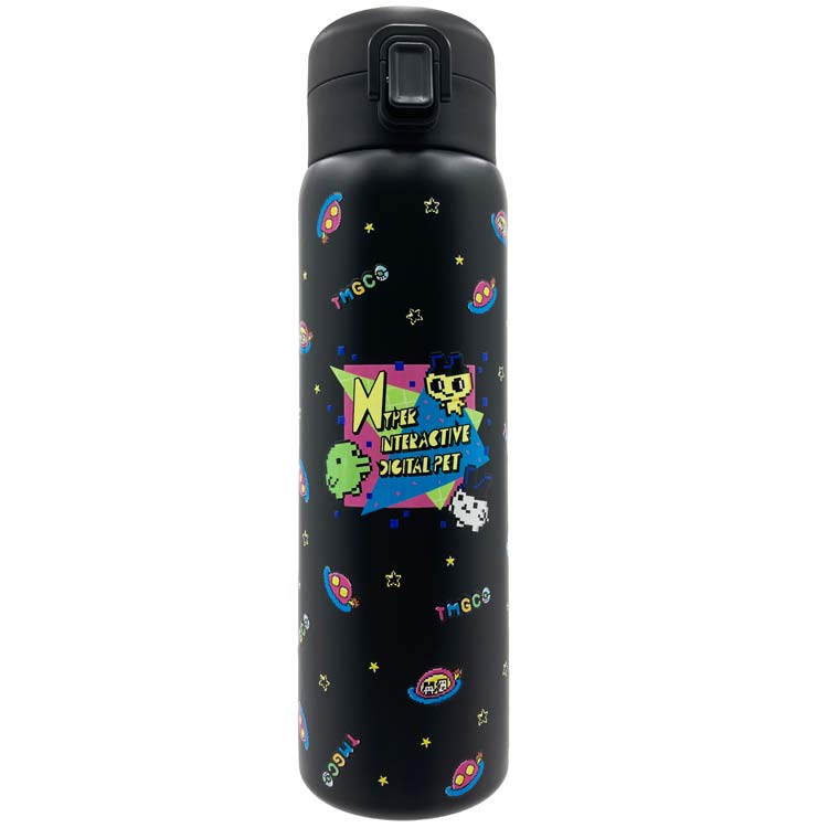 たまごっち ステンレスワンプッシュボトル480ml ドット ブラック 050969画像