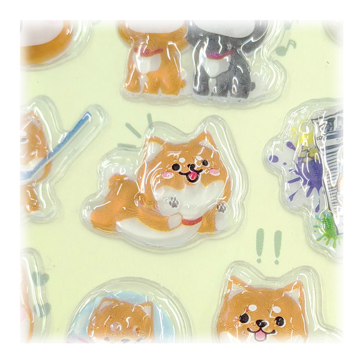 9種セット RARA KiRA ララ☆キラシール ぷっくり立体シール 柴犬 ネコ