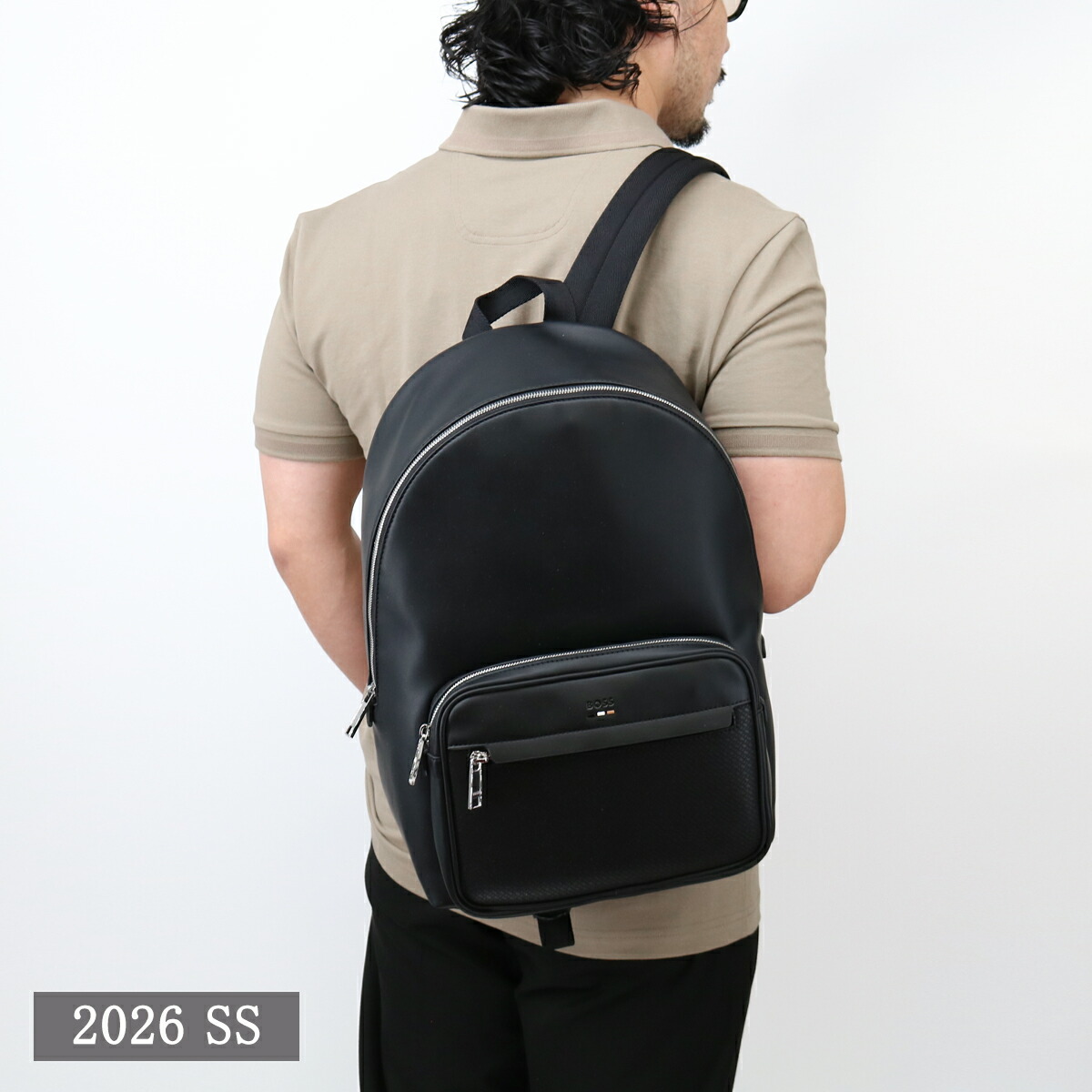 ■HUGO BOSS ヒューゴボス バックパック 50563080 Ray MP Backpack フロントポケット リュック デイパック A4収納可能 フェイクレザー 旅行 通勤 通学 スポーツ メンズ BAG 鞄 黒｜SHARE&rsquo;S GARDEN-シェアズガーデン