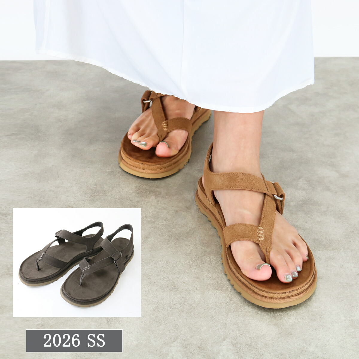 ■UGG アグ 1175134 サンダル GOLDENGAZE TOE POST ゴールデンゲーズ トウ ポスト ストラップ フラットサンダル レディース スエード レザー ブランド|SHARE’S GARDEN-シェアズガーデン