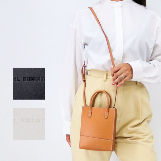 【楽天市場】【IL BISONTE】イルビゾンテ BHA014 PV0041 レザーショルダーバッグ FIFTY ON HANDBAG