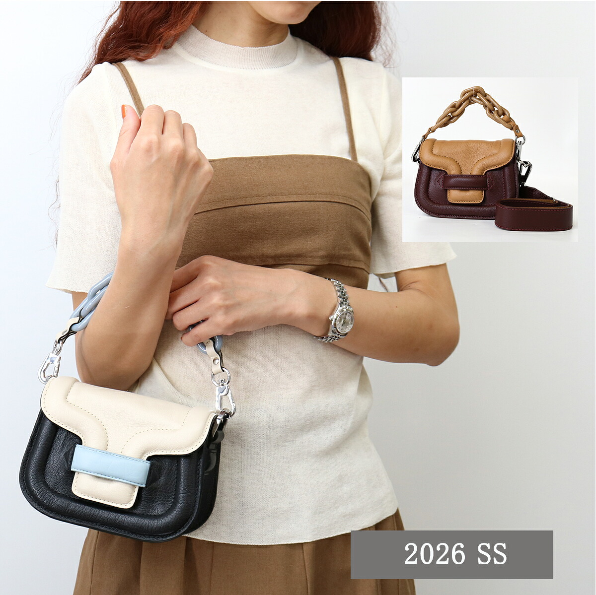 ■PIERRE HARDY ピエールアルディ ショルダーバッグ QV03Z ALPHA VILLE アルファ ヴィル マイクロ ポシェット クロスボディ レディース レザー チェーンバッグ ミニバッグ 鞄 ブランド｜SHARE&rsquo;S GARDEN-シェアズガーデン 63,404円