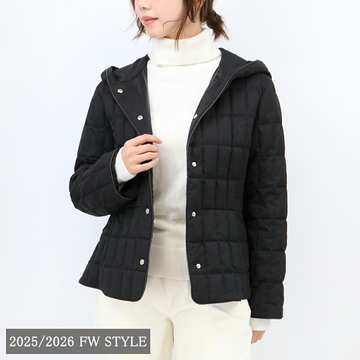 ■HERNO ヘルノ ダウンジャケット PI002052D 9300/NERO レディース ダウンコート フード キルティング ショート ミディアム アウター 49,434円