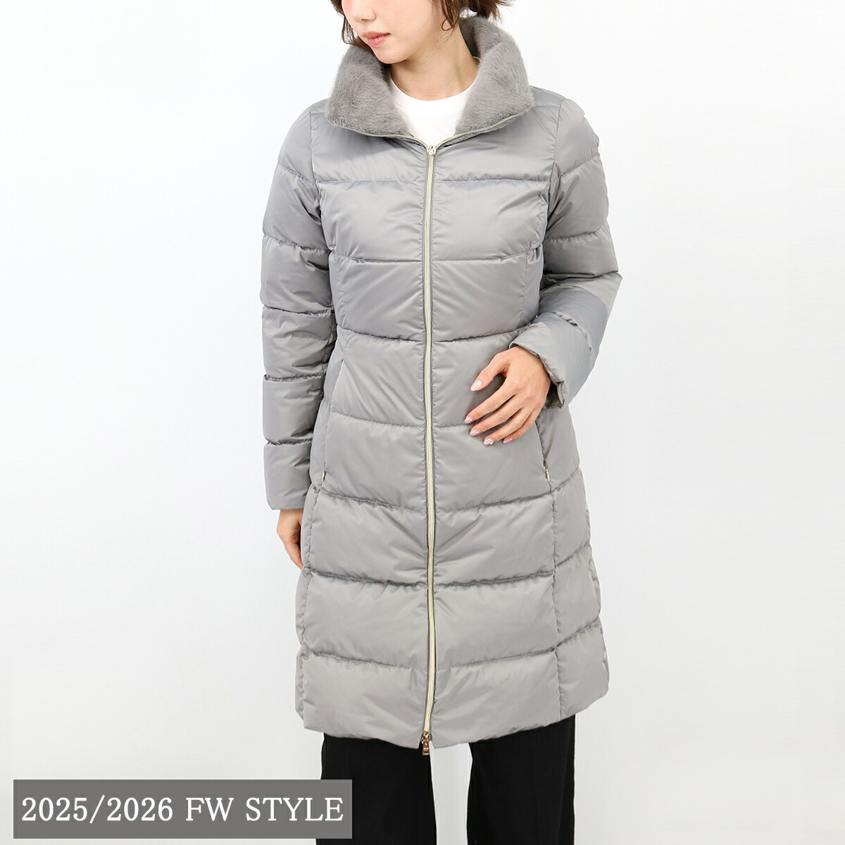 【楽天市場】 HERNO ヘルノ ダウンコート PI002124D 9406/GRIGIO PERLA ダウンジャケット スタンドカラー ...