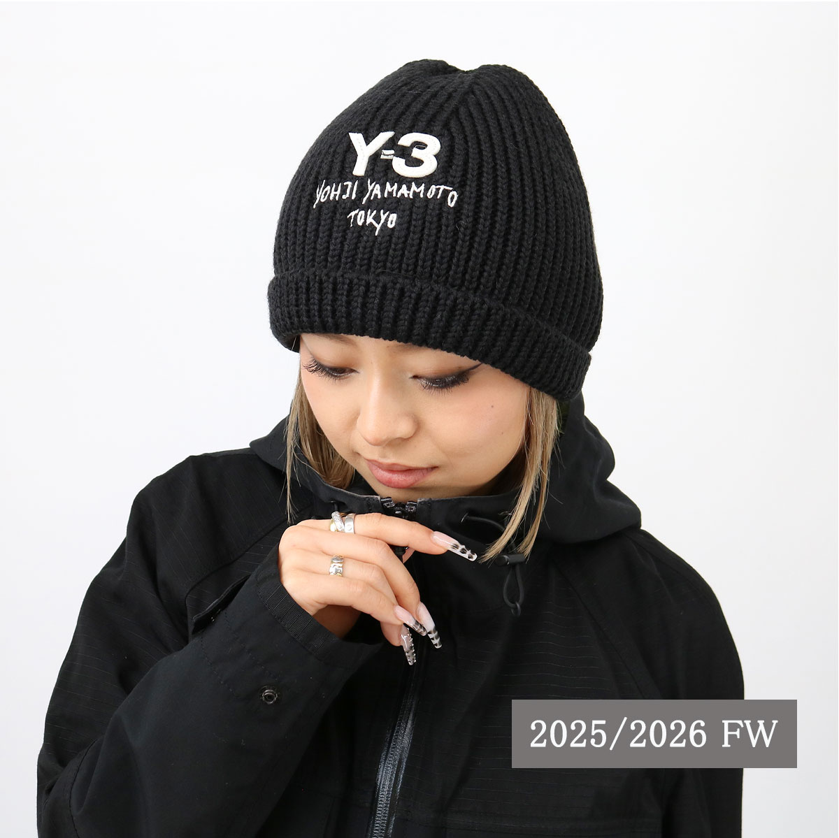 ■Y-3 ワイスリー CHUNKY KNIT BEANIE JX8308 ロゴニット帽 ビーニー ニットキャップ メンズ レディース ユニセックス プレゼント ロゴ ブランド