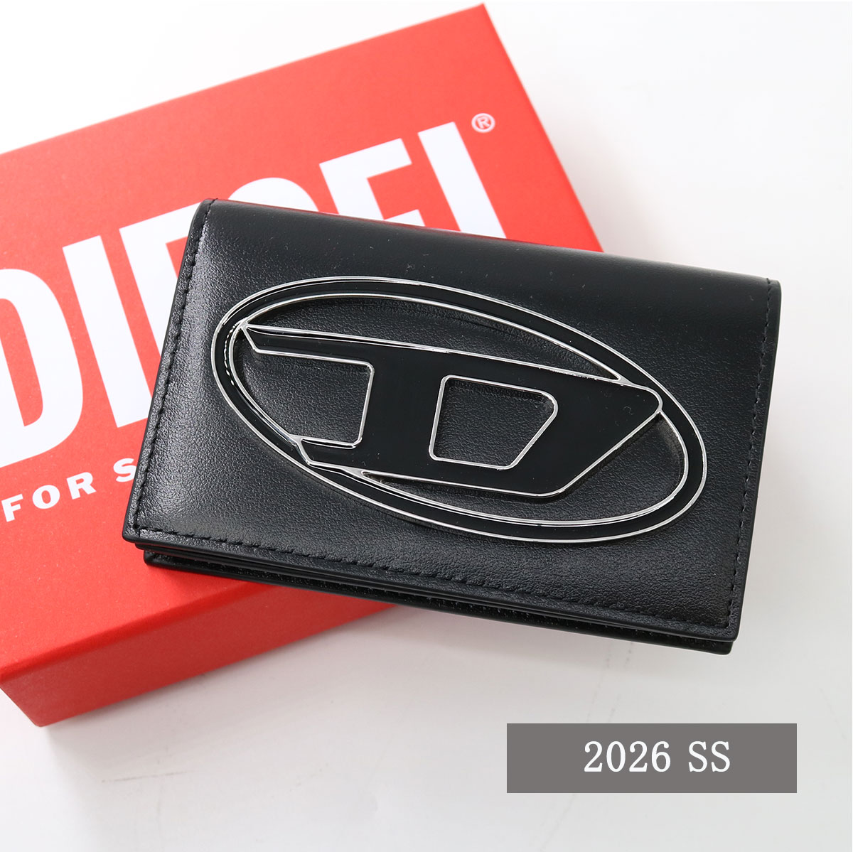 ■DIESEL ディーゼル カードケース X10386 PR818 1DR CARD HOLDER IV カードホルダー 名刺入れ オーバルDロゴ レザー レディース メンズ ユニセックス ギフト プレゼント ブランド