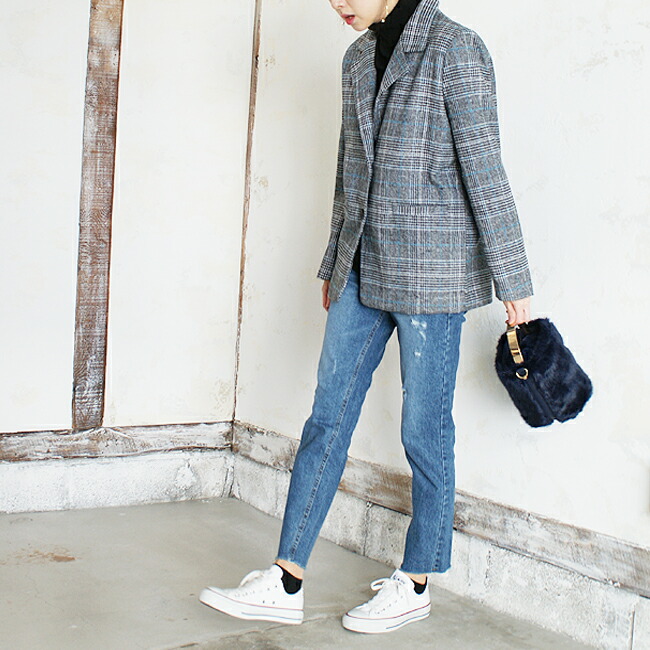 楽天市場 Luy Siora Dv グレンチェックジャケット Red Blue レディース アウター ジャケット グレンチェック コート 韓国 ファッション カジュアル オルチャン グレー 春夏 Ol通勤 オフィス ママ 大きいサイズ すっきりシルエット Share S Garden シェアズ