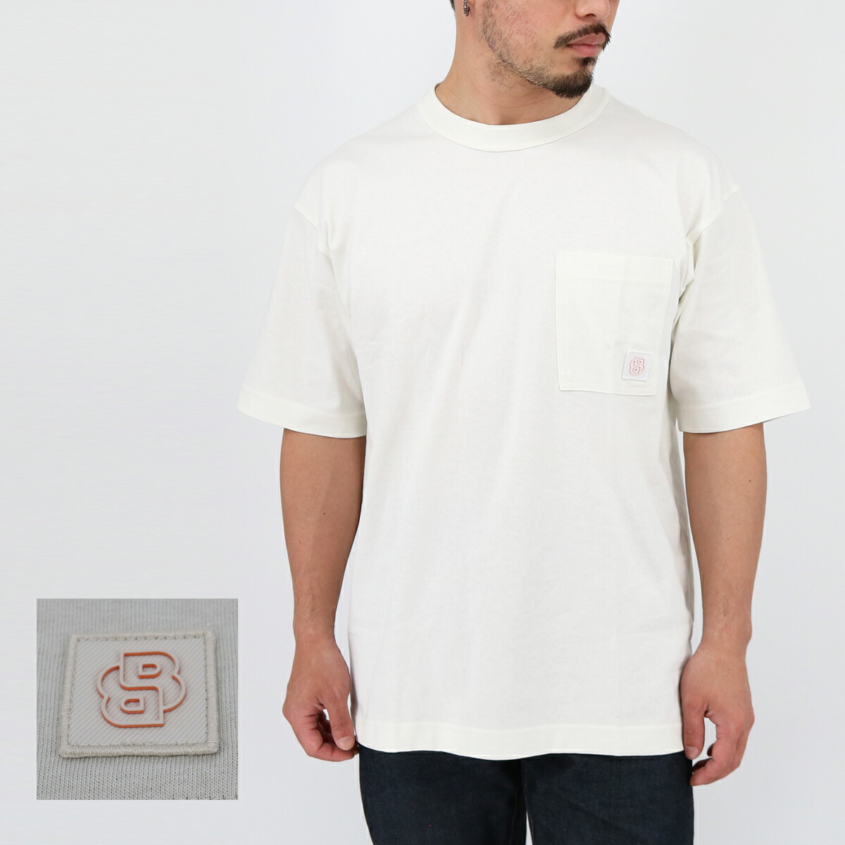 ■HUGO BOSS ヒューゴ ボス BOSSコレクション メンズTシャツ 50536784 コットンジャージー トップス 半袖 ロゴ SS TEE クルーネック ロゴT 胸ポケット ワンポイント カットソー 大きいサイズ有 2025father ブランド