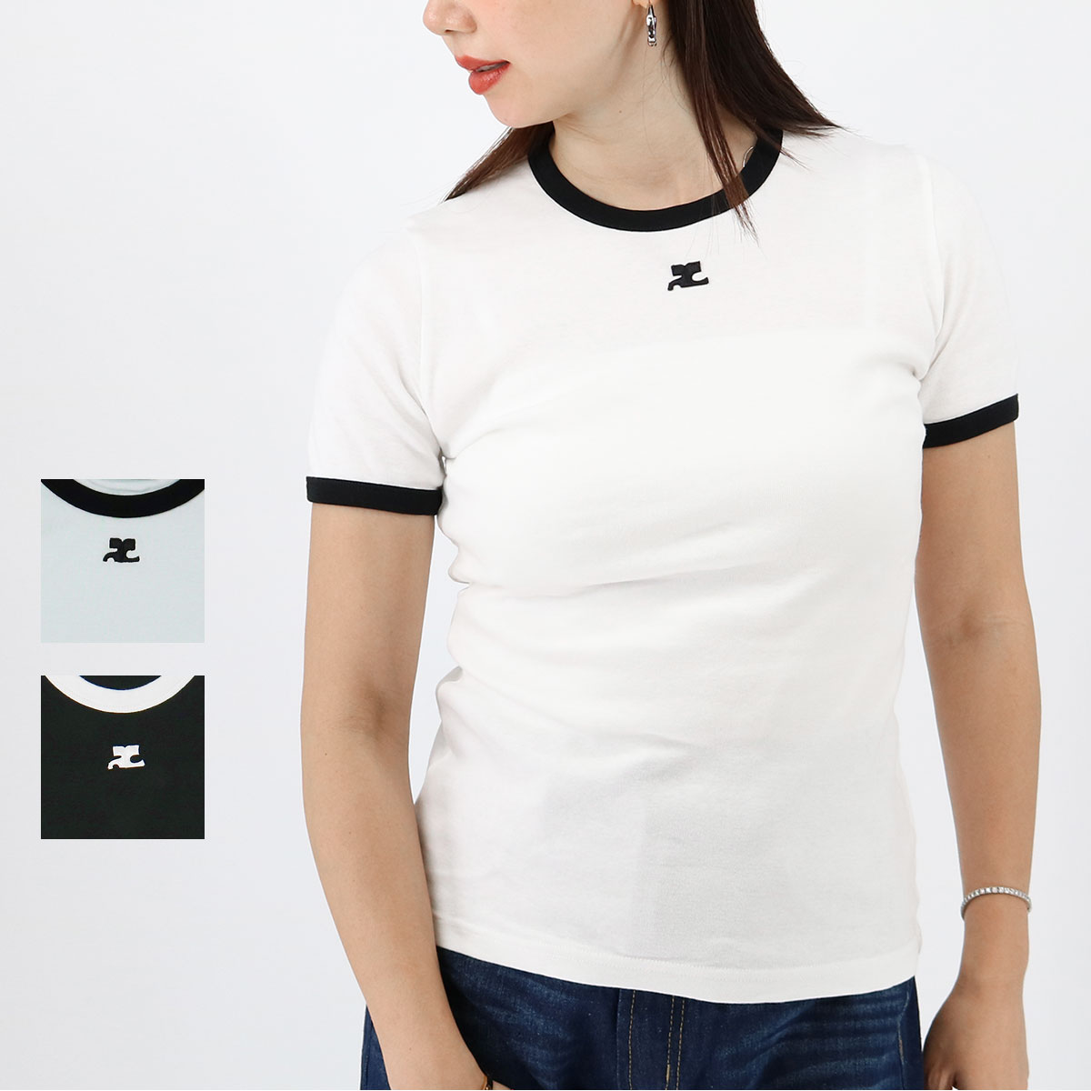 楽天市場】COURREGES クレージュ シグニチャーコントラスト半袖T