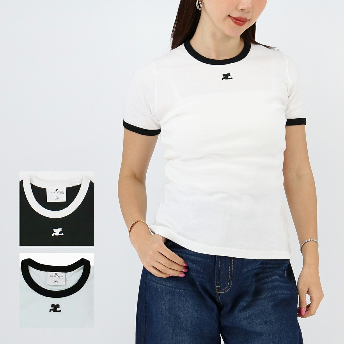 関税送料込【Courreges】コットンTシャツ 関税送料込【Courreges】ロゴ コットン Tシャツ 半袖 (Courreges