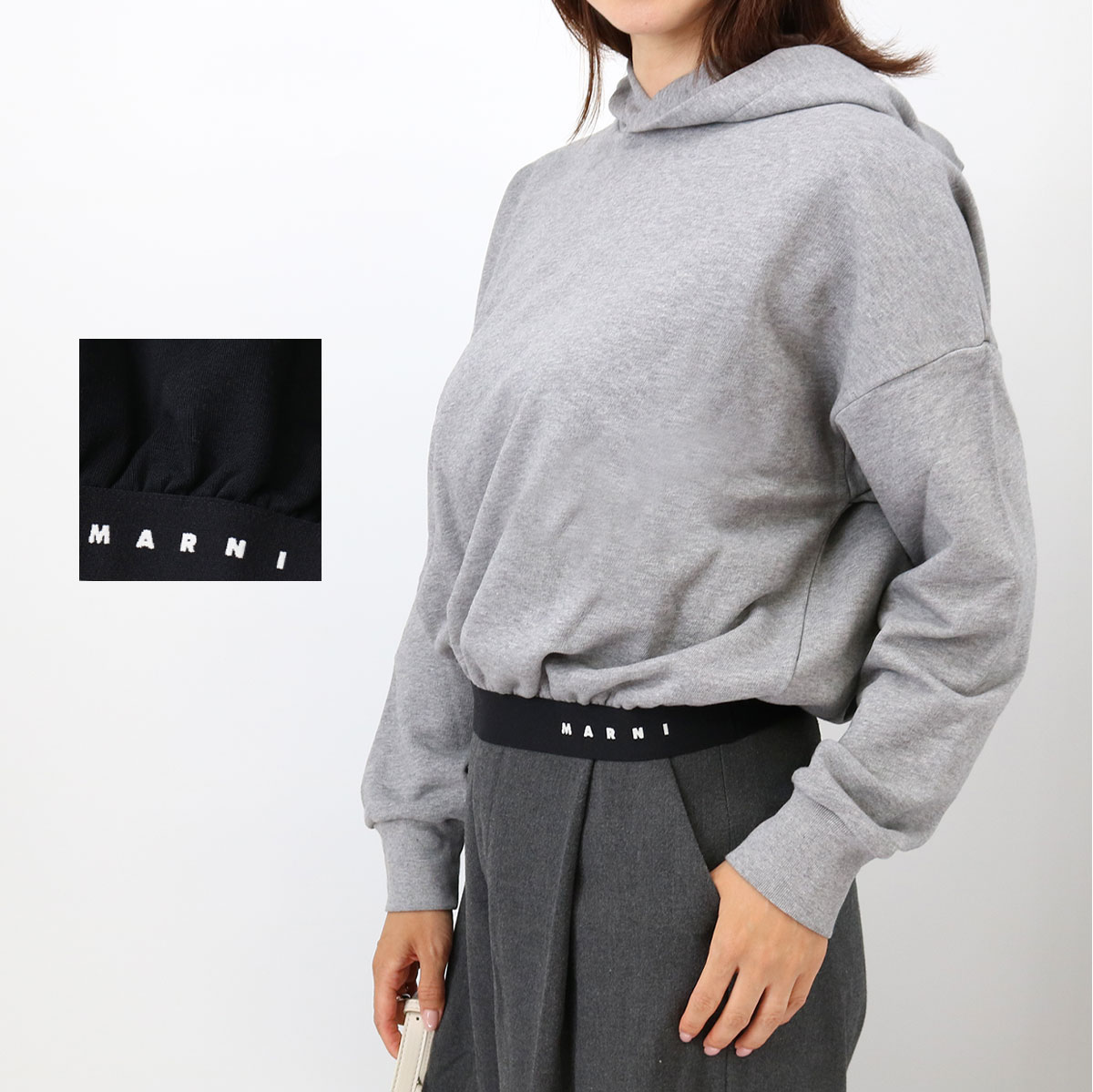 ■MARNI KIDS マルニ キッズ 大人もOK キッズパーカー M01552 M00V1 フード ショート丈　フーディー ロゴ トレーナー　ブランド