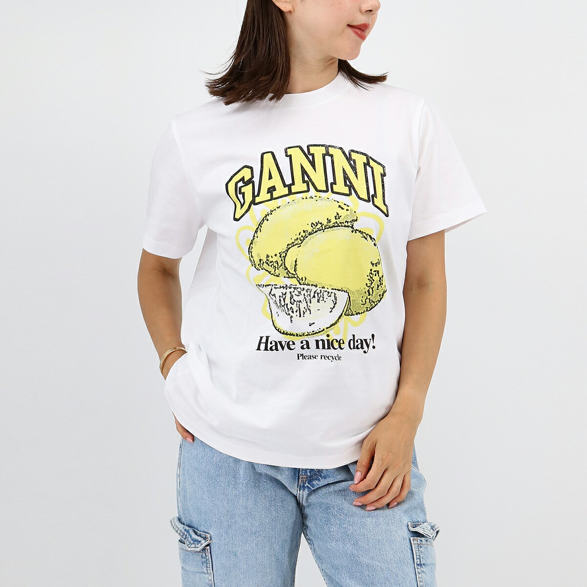 さらさ！！！GANNI チェリー❢交渉可❢人気 楽天市場】GANNI ガニー 半袖 Tシャツ Future Heavy Cocktail
