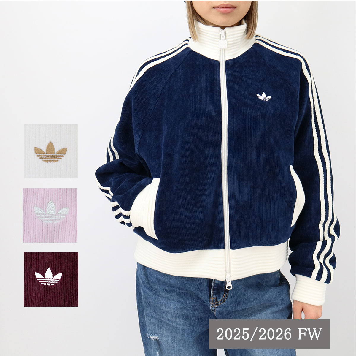■adidas Originals アディダス オリジナルス KS7780/KR0062/KS7779/KS0400 ベロア ニット トラックトップ VELOUR KNIT RR トレフォイルロゴ刺繍 ジャージ 長袖 ジップアップ ジム トレーニング スポーツ レディース ブランド|SHARE’S GARDEN-シェアズガーデン
