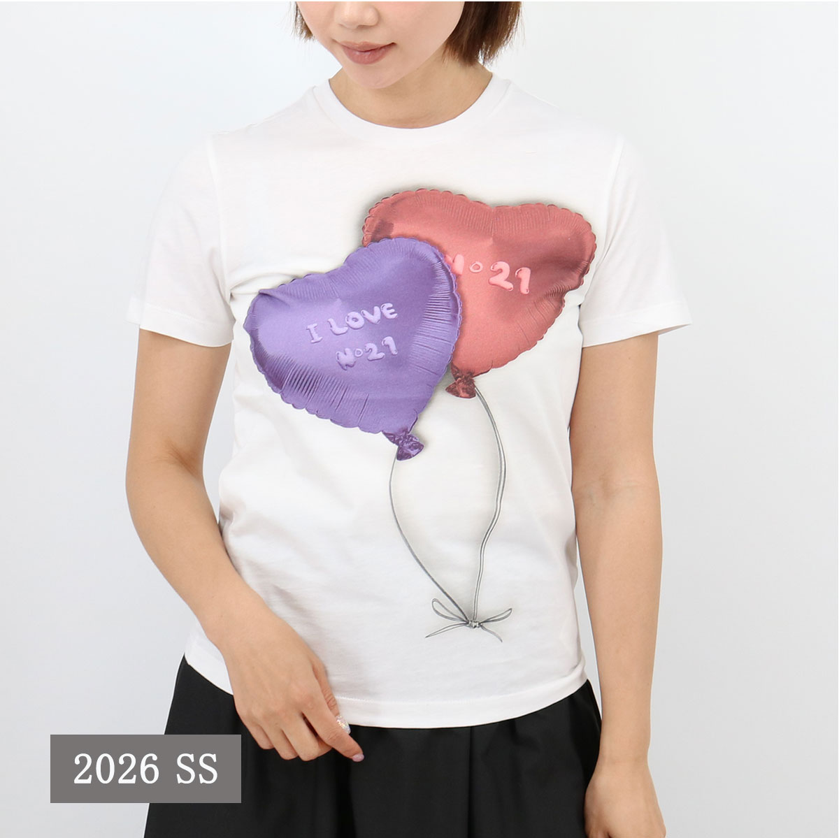 ■N&deg;21 KIDS ヌメロヴェントゥーノ キッズ 大人もOK ロゴTシャツ N210AD N0080 半袖 ロゴT SS TEE クルーネック プリント トップス 白 黒 子供服 レディース ブランド【cp_0703】｜SHARE&rsquo;S GARDEN-シェアズガーデン
