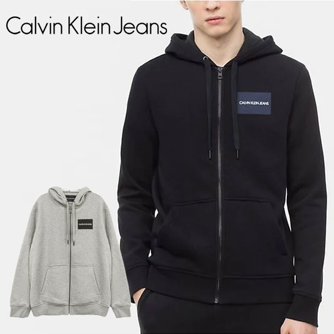 楽天市場 Calvin Klein Jeans カルバンクライン ジーンズ Edi Box Logo Full Zip 41bk745 パーカー メンズ ジップ アップ 長袖 起毛 春夏 秋冬 ブラック グレー ｒａｙｍａｒｔ レイマート