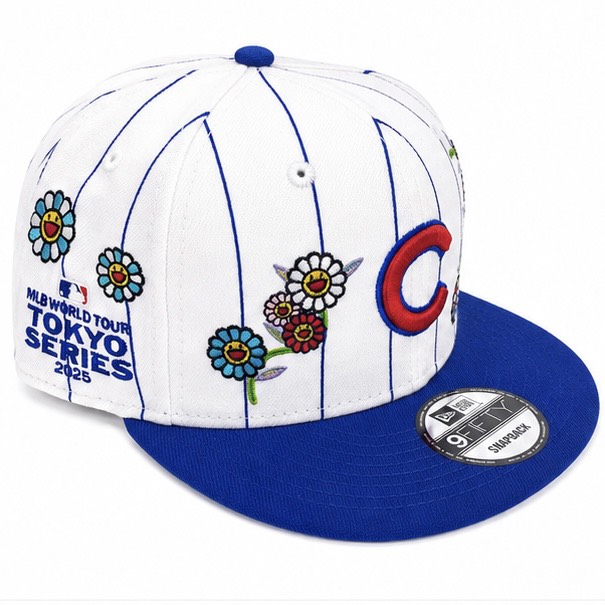 【中古】【新古品】NEW ERA Takashi Murakami MLB WORLD TOUR TOKYO SERIES 9Fifty Cubs Snapback Hat Stripe White Size Free ニューエラ 村上隆 MLBワールドツアー東京シリーズ 9フィフティ カブス スナップバック キャップ ストライプ ホワイト フリーサイズ 野球 帽子｜laughtale