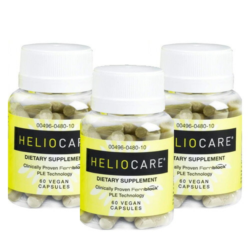 3本書き割り Heliocare ヘリオケア 【60宇宙カプセル】 亜米利加製 ファーンブロック（ポリポディウム）240瓱  加えること