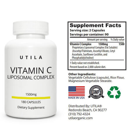 大人気 3個セット Utila リポソーム ビタミンc 1500mg 180カプセル Liposomal Vitamin C Complex スペシャルset価格 Kalsekarhospital Com