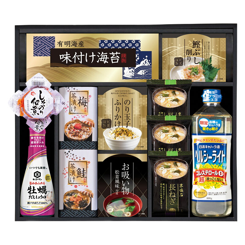 キッコーマン & マルコメ和風 詰め合わせ マルコメ京懐石 長ねぎのおみそ汁 有明海産味付海苔 鰹ぶし削り しそのり佃煮