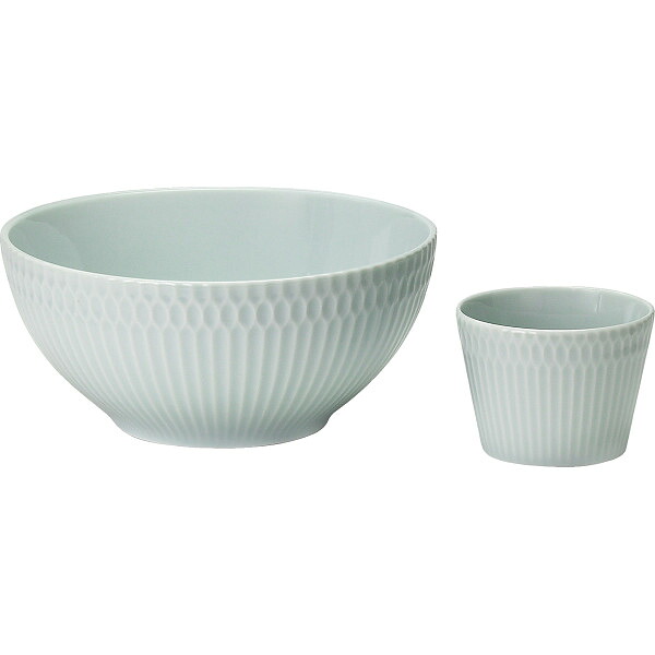 小田陶器 さざなみ 爽麺セット デザートカップ サラダボウル シリーズ レリーフ カップ 伝統的 方次第 文様 料理 汁入 波打 猪口 送料無料
