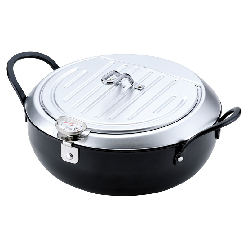 【 母の日 ギフト 送料無料 】 燕三条発 いいもの小路 IH対応 鉄製 蓋付 天ぷら鍋 24cm 蓋の裏で油切り そのまま閉じる 油をキープ