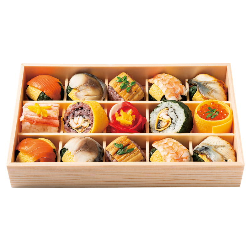 【 送料無料 最新 春ギフト 】 わさび葉寿し うめもり うるわし手鞠わさび葉寿し 詰め合わせ 15個 手鞠寿し わさび葉寿し 鮭 鯖 海老 鰻 寿司 棒寿司 古代巻 紅白華手鞠 わさび巻 錦糸巻 寿司 鮨 ギフト プレゼント 贈り物 お祝い 内祝い 手土産