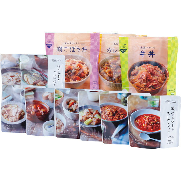 【 母の日 ギフト 送料無料 】 IZAMESHI キャリーボックスデリドン 保存食 レトルト 丼シリーズ スープ リゾット カレー 鶏ごぼう丼 牛丼 生姜焼き ビーフシチュー サバ味噌煮 和風出汁 非常食 備蓄用 携帯用 ギフト 紙皿 スプーン ...