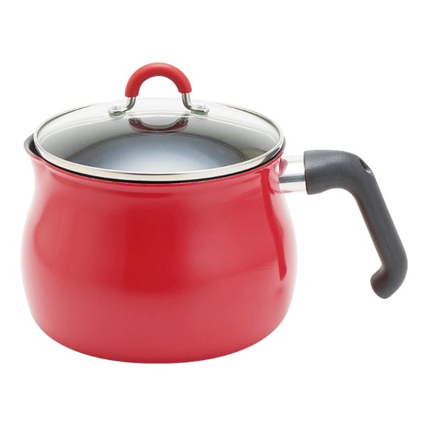 【 送料無料 最新 春ギフト 】 ToMay マルチポット IH対応 Lサイズ 16cm 3L (3-4人用) レッド ご飯鍋 ミルクパン 揚げ鍋 ふっ素樹脂加工 一人暮らし 新生活 IH 直火 OK 炒め物 揚げ物 煮物 湯沸かし 和え物 ボイル