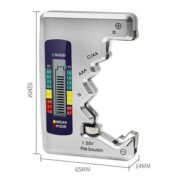 デジタルディスプレイ付き 電池チェッカー バッテリーチェッカー 電池残量 電池残量計 電池残量チェック 残量計 バッテリー残量