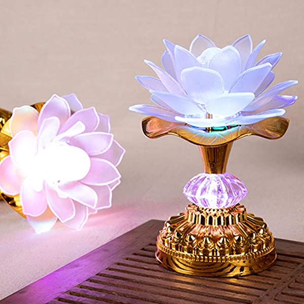 市場 蓮花 LED 造花 仏花 7色変化 仏具 蓮 蓮の花 ロータス 2個セット