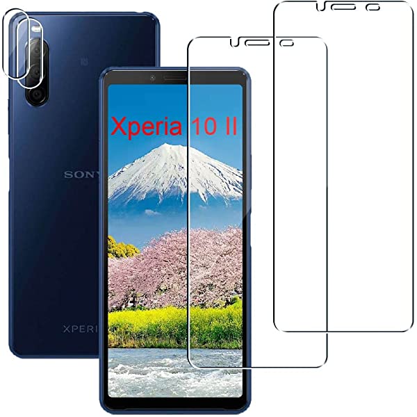 【2+2枚セット】 Xperia 10 II docomo SO-41A au SOV43 フィルム カメラフィルム Sony エクスペリア 10 II ガラスフィルム 強化ガラス 液晶 Xperia10II 保護フィルム ケース カバー 撥油性 超耐久 高光沢 防指紋 超薄型 液晶 黒縁 防塵 防滴 薄型 硬度9H 衝撃...