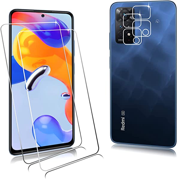 【４枚】 Xiaomi Redmi Note 11 Pro 5G ガラスフィルム（2枚入）+ Xiaomi Redmi Note 11 Pro 5G カメラフィルム（2枚入）超薄型 硬度9H 指紋防止Redmi Note 11 Pro 保護フィルム 飛散防止/耐衝撃/気泡ゼロ 液晶フィルム 送料無料