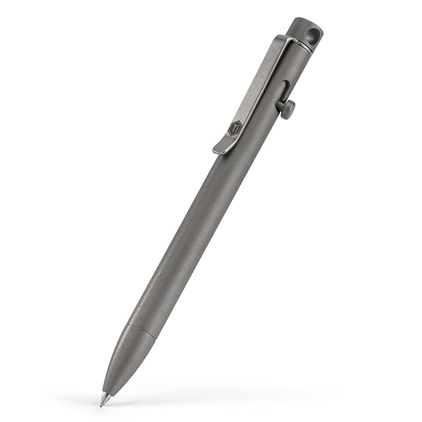 ボルト アクション ペン クリップ付き チタン合金 EDC ポケット ペン 格納式 メタル ボールペン 毎日持ち運び用 ポリシェド 送料無料|LAVETT