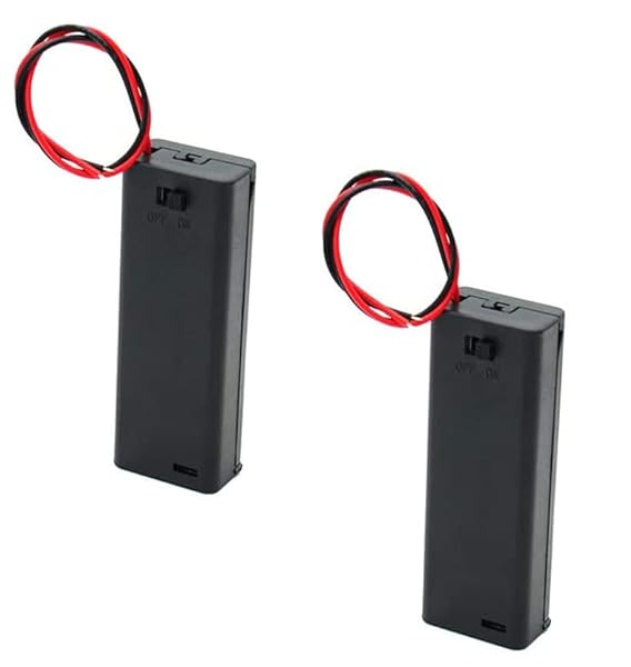 2個入り 単4電池用 電池ボックス 2本 3V バッテリーボックス リードハーネス付き DIY 単4電池収納ボックス AAA電池ケース バッテリーボックス リード線付き 保護カバー付き ON / OFFスイッチ付き 製造および電子機器の修理用 送料無料