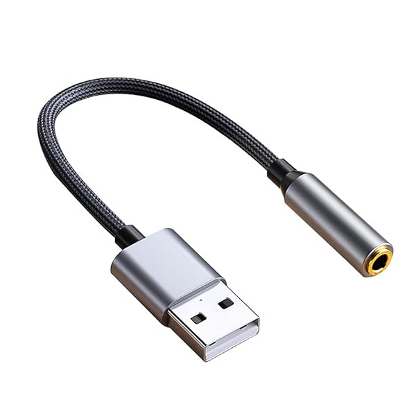 USB オーディオ 変換アダプタ 外付け サウンドカード 4極 (TRRS) 3.5mmミニジャック変換ケーブル Windows / Mac OS / PS4 / Chromebook等対応 20cm 送料無料