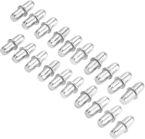 棚ダボ 20個セット 棚受ダボ Φ5mm ダボ 差し込みタイプ シェルフサポートピン 棚受け用 本棚用 家具固定 棚板を支えるパーツ 金属製 棚受け シェルフのピン キャビネット棚用 円筒 型 ボ 棚サポート