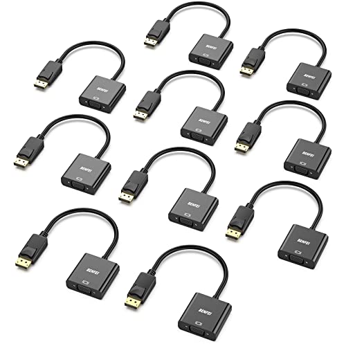HDMI-VGA(D-SUB)取り替えっこアダプター hdmi 取り替えっこ (雄から刃針 逆道のりに非相応う) 1080p盛りだくさん固定ディスク 電子計算機 事務机とっ始め 万覚え帳マイコン パソコン 管する 映写機 高品位テレビ Chromebook Raspberry Pi Rokuなどに 黒いこと(低起電力HDMIを除く) 10個